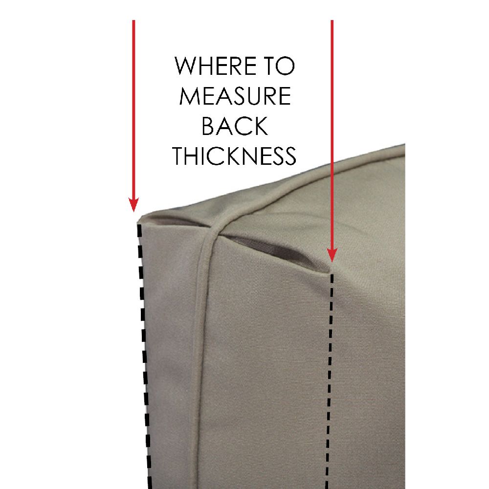 How to determine the thickness of a center seam style back cushion